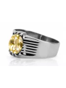 Žltá perrydot 925 Silver Classic Ring Vintage VRC007s